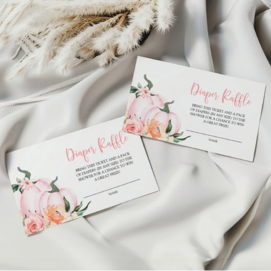 Little Pumpkin Diaper Raffle Enclosure Card Informatiekaartje