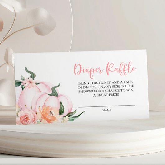 Little Pumpkin Diaper Raffle Enclosure Card Informatiekaartje