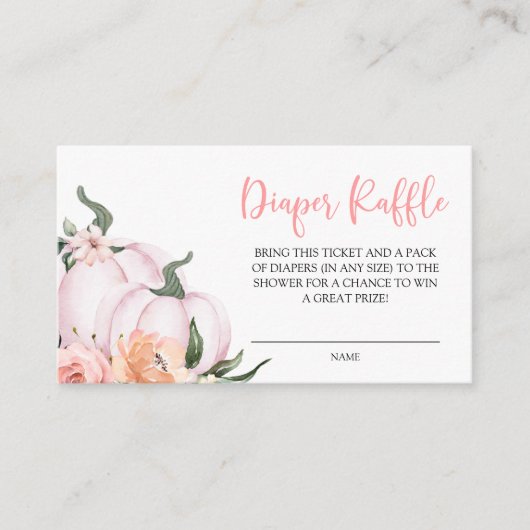 Little Pumpkin Diaper Raffle Enclosure Card Informatiekaartje (Voorkant)