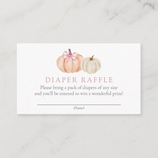  Little Pumpkin Diaper Raffle Kaart (Voorkant)