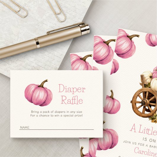 Little Pumpkin Diaper Raffle Shower Informatiekaartje