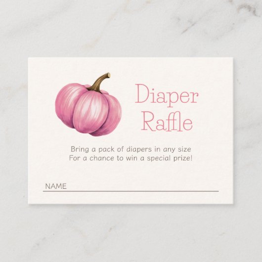 Little Pumpkin Diaper Raffle Shower Informatiekaartje (Voorkant)