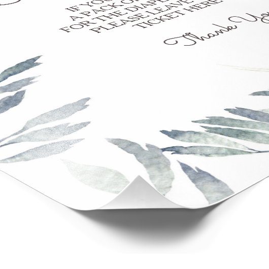 Little Pumpkin Diaper Raffle Sign Foto Afdruk (Hoek)