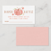 Little Pumpkin Diaper Raffle Ticket - Girl (Voorkant / Achterkant)
