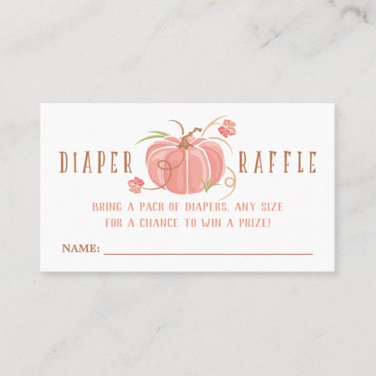Little Pumpkin Diaper Raffle Ticket - Girl (Voorkant)