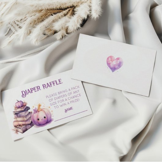 Little Pumpkin Diaper Raffle Ticket Informatiekaartje