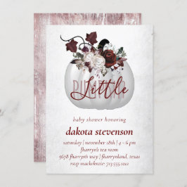 Little Pumpkin | Donkerroze Baby shower Kaart