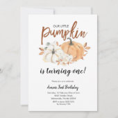 Little Pumpkin draait One Girl Birthday Kaart (Voorkant)