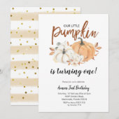 Little Pumpkin draait One Girl Birthday Kaart (Voorkant / Achterkant)