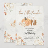 Little Pumpkin draait verjaardag van een meisje om Kaart (Voorkant / Achterkant)