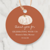Little Pumpkin Earthy Herfst Baby shower Dank je Bedankjes Labels (Voorkant)