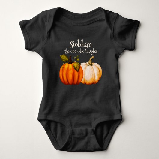Little Pumpkin eerste Halloween gepersonaliseerd Romper (Voorkant)