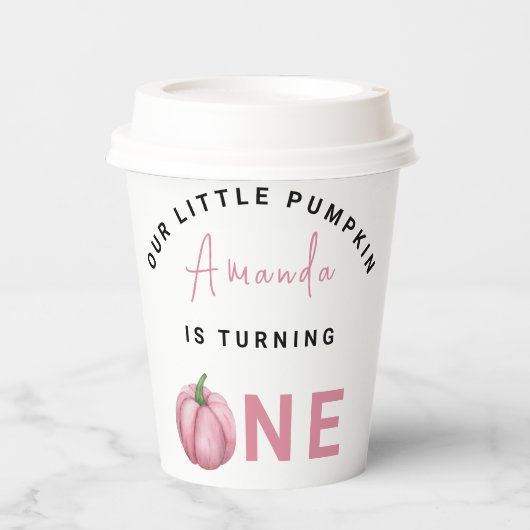 Little Pumpkin eerste verjaardag Papieren Bekers (Voorkant)