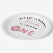 Little Pumpkin eerste verjaardag Papieren Bordje (Gekanteld)