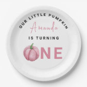 Little Pumpkin eerste verjaardag Papieren Bordje (Voorkant)