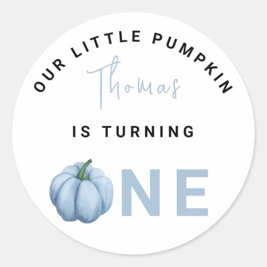 Little Pumpkin eerste verjaardag Ronde Sticker (Voorkant)