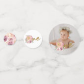 Little Pumpkin eerste verjaardag roze foto Confetti (Achterkanten)