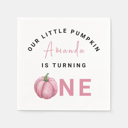 Little Pumpkin eerste verjaardag Servet (Voorkant)