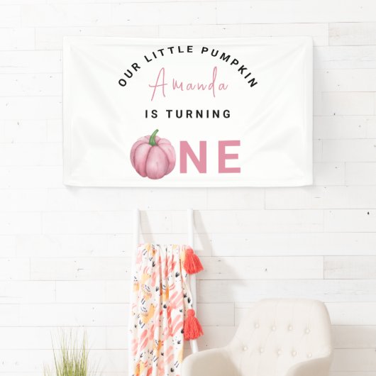 Little Pumpkin eerste verjaardag Spandoek (Insitu)