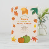 Little Pumpkin eerste verjaardag uitnodiging (Staand voorkant)