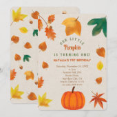 Little Pumpkin eerste verjaardag uitnodiging (Voorkant / Achterkant)