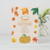 Little Pumpkin eerste verjaardag uitnodiging (Staand voorkant)
