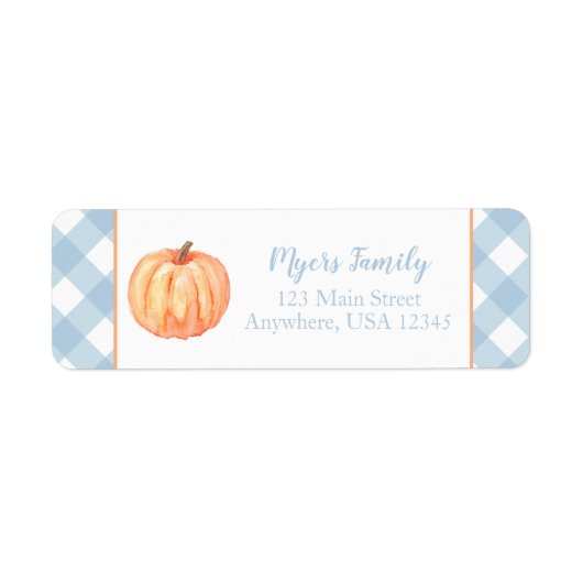 Little Pumpkin eerste verjaardagsblauid-adres Etiket (Voorkant)