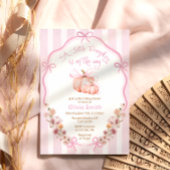 Little Pumpkin Elegant Bow Bloemen Roze Baby showe Kaart