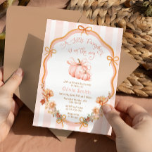 Little Pumpkin Elegant Bow Floral Baby Shower