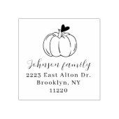 Little Pumpkin Elegant Familie Retour Adres Rubberstempel (Afrduk)