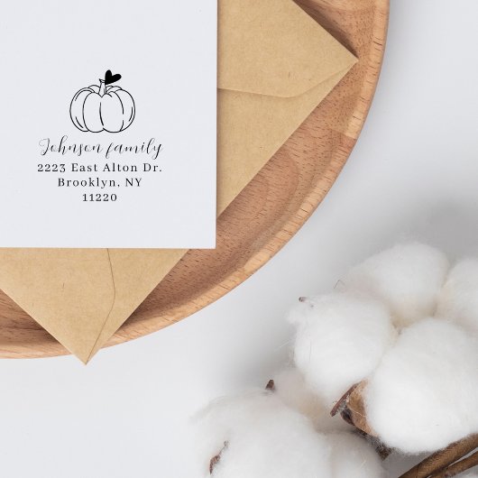 Little Pumpkin Elegant Familie Retour Adres Rubberstempel