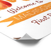 Little Pumpkin Fall 1st Birthday Party Welcome Poster (Hoek)