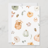 Little Pumpkin Fall Autumn Baby Shower  Kaart (Achterkant)