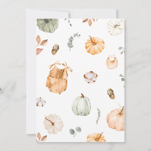 Little Pumpkin Fall Autumn Baby Shower  Kaart (Achterkant)
