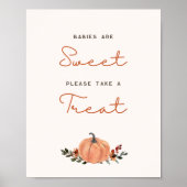 Little Pumpkin Fall Baby Shower Babies are sweet Poster (Voorkant)