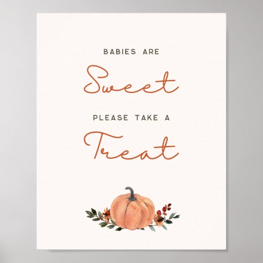 Little Pumpkin Fall Baby Shower Babies are sweet Poster (Voorkant)
