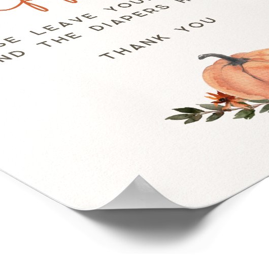 Little Pumpkin Fall Baby Shower Diaper Raffle Poster (Hoek)