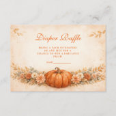 Little Pumpkin Fall Baby Shower Diapper Raffle Informatiekaartje (Voorkant)
