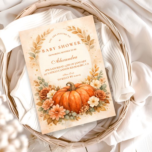 Little Pumpkin Fall Baby Shower Kaart