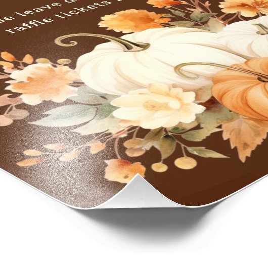 Little Pumpkin Fall Diaper Raffle Baby Shower Sign Foto Afdruk (Hoek)