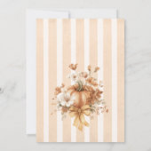 Little Pumpkin Fall Floral Baby Shower Invitation Kaart (Achterkant)