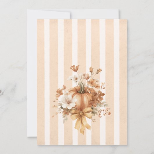 Little Pumpkin Fall Floral Baby Shower Invitation Kaart (Achterkant)