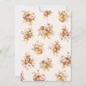 Little Pumpkin Fall Floral Baby Shower Invitation Kaart (Achterkant)