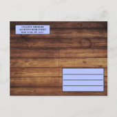 Little Pumpkin Fall Leaves Blue Wood Baby shower Uitnodiging Briefkaart (Achterkant)