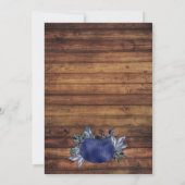 Little Pumpkin Fall Leaves Navy Blue Wood Birthday Kaart (Achterkant)