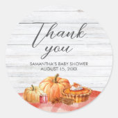 Little Pumpkin Fall Picnic Baby Shower Ronde Sticker (Voorkant)