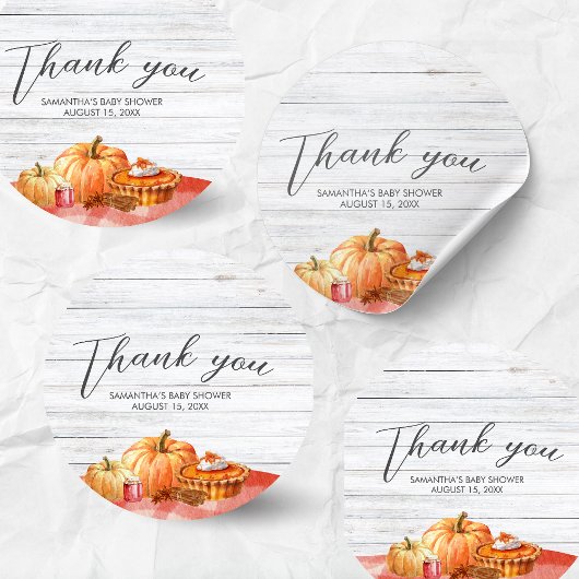 Little Pumpkin Fall Picnic Baby Shower Ronde Sticker