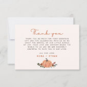 Little Pumpkin Fall Wildflower Pattern Baby Shower Bedankkaart (Voorkant)