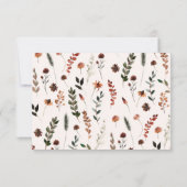 Little Pumpkin Fall Wildflower Pattern Baby Shower Bedankkaart (Achterkant)