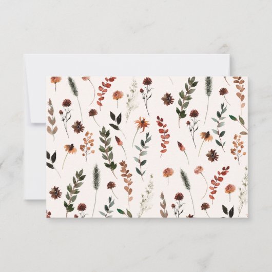 Little Pumpkin Fall Wildflower Pattern Baby Shower Bedankkaart (Achterkant)